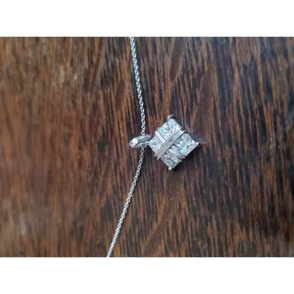 Cubic Zirconia Square Pendant and Necklace The Eberle Radiance Collection - Picture 8 of 10